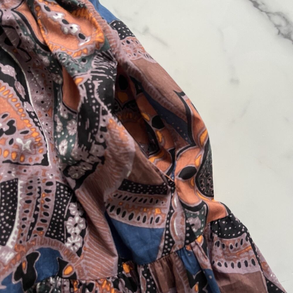 Cleobella Malia Floral Cotton Mini Dress XL Voluminous Sleeve Boho Coastal - Picture 11 of 11
